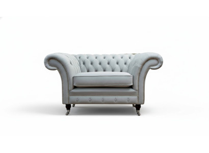 Fauteuil bekleding bank textiel Chesterfield bank-stoelen 1-zits stoel grijs