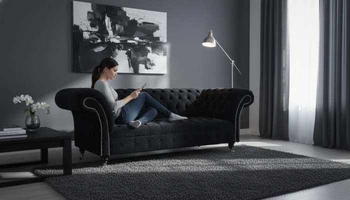 Ontwerp Bank Bank Bekleding 3-zits Banken Blauw Bankstellen Zitstof Nieuw