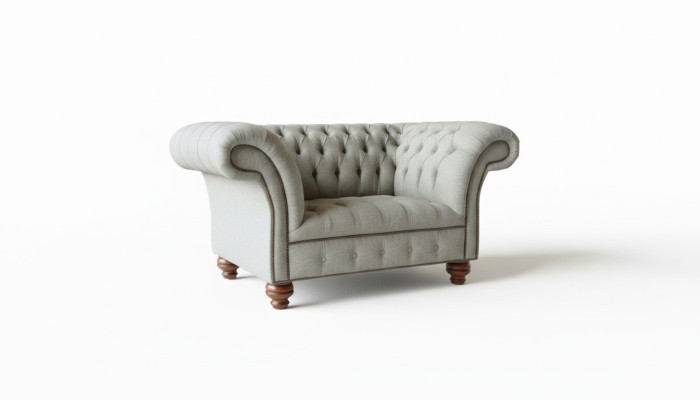 Chesterfield eenzits bank fauteuil bank gestoffeerde zitmeubel textiel stof
