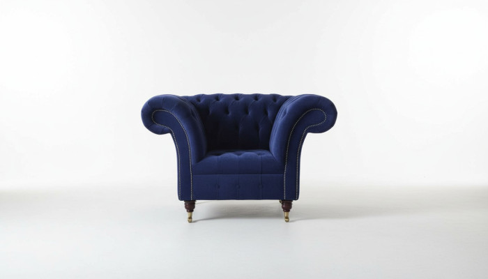 Chesterfield textiel fauteuil 1-zits bank bekleding ontwerp luxe modern  Chesterfield textiel fauteuil 1-zits bank bekleding ontwerp luxe modern