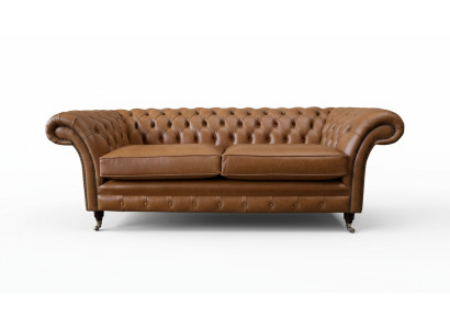 Bankstel 3-zits lederen banken bank bekleding woonkamer Chesterfield driezits