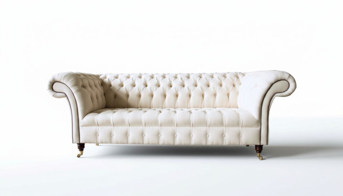 Chesterfield Sofa 3-Zits Designer Roze Banken Stof Bekleding Textiel
