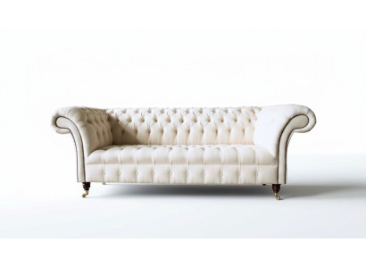 Chesterfield Sofa 3-Zits Designer Roze Banken Stof Bekleding Textiel
