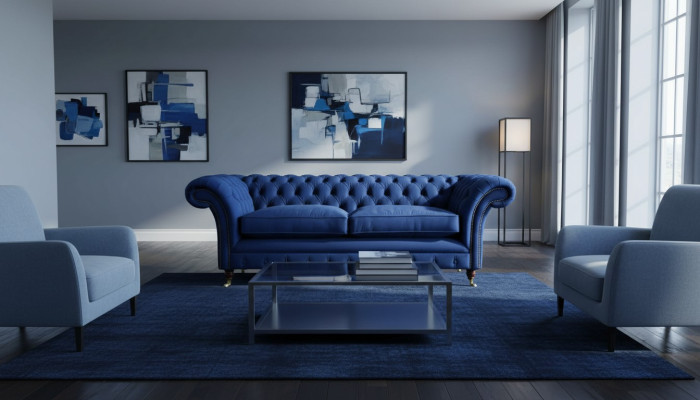 Chesterfield gevoerde banken Design Luxe bank 3-zits stof bank