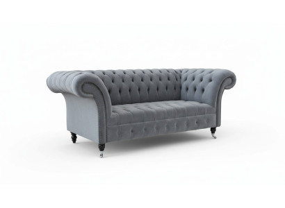 Chesterfield Bank 3-zits luxe bank woonkamer bankstellen grijs stoffen bank