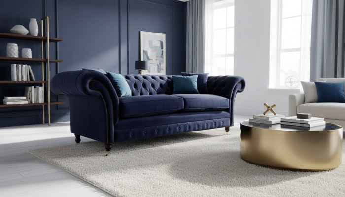 Chesterfield driezitsbank gestoffeerde designbank 3-zitsbank meubels