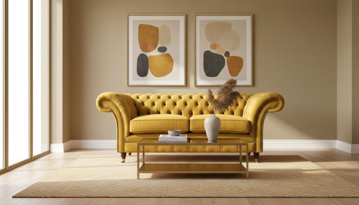 Sofa 2-zits bank stoffen bank textiel stof Chesterfield banken Nieuw