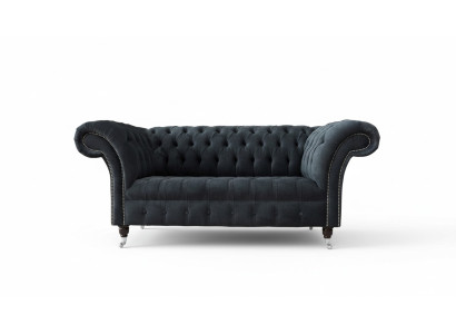 Bankstel 2-zitter bank Chesterfield design luxe textiel gestoffeerde nieuw