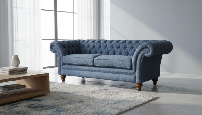 Engels Chesterfield Bank Bank Kantoor Meubels Driezitter Fluweel 230cm Banken