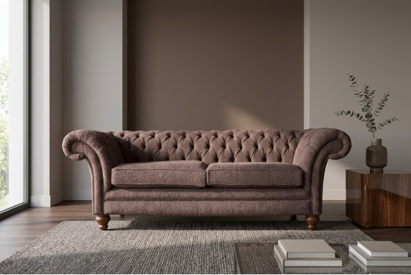 Grote Chesterfield Engelse klassieke stijl bankbank 3-zits bekleding 230cm