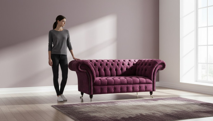 Sofa Luxe Textiel Chesterfield Bank Bankstellen Bekleding 2 Zits Roze Ontwerp
