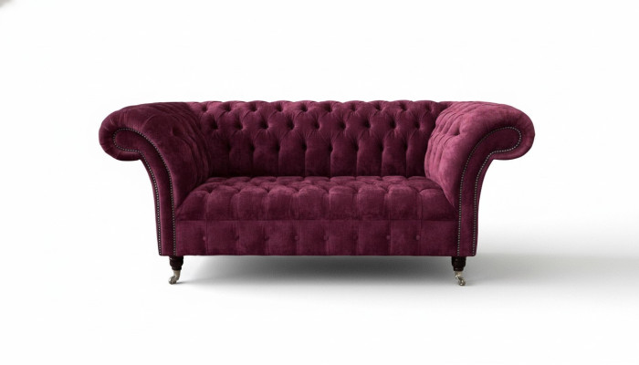 Sofa Luxe Textiel Chesterfield Bank Bankstellen Bekleding 2 Zits Roze Ontwerp
