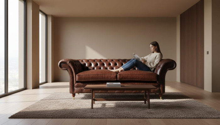 Bankstel 3-zits Bank Gewatteerde Banken Bankstellen Woonkamer Chesterfield Leer