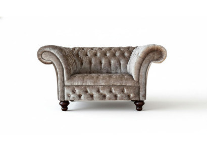 Chesterfield fauteuil bank 1-zits bankstel textiel stof banken gestoffeerd nieuw
