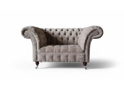 Chesterfield bank bankstel 1-zitter luxe textiel stoffen banken gestoffeerd nieuw