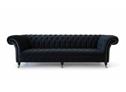 Bankstel 4-zits Chesterfield gestoffeerd woonkamer design luxe hout nieuw
