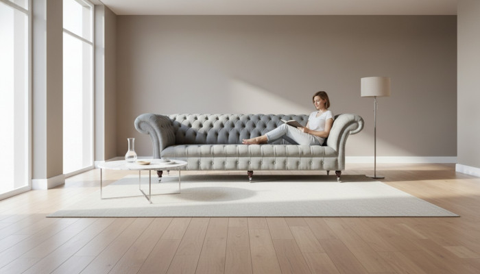 Grijs vierzitsbank stof woonkamer design banken gestoffeerde sofa's nieuw.