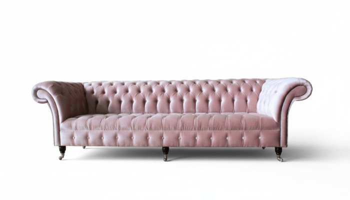 Chesterfield Roze Bank Bank Bekleding 4-Zits Bank Zitbanken Sofas