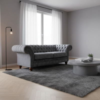 Chesterfield 3-zitsbank Bekleding Zit Textiel Stof Banken Sofa Nieuw