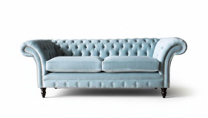 Chesterfield 3-zits gestoffeerde bank bankstel textiel moderne stijl stof nieuw