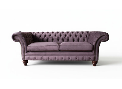 Chesterfield Paars Bankstel 3-Zitter Woonkamer Stoffen Bank Beklede Banken