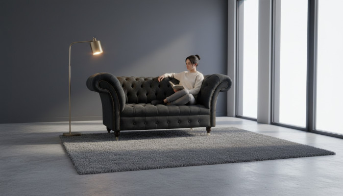 Chesterfield Design Bank Fauteuil Bekleding Luxe Textiel Bankstellen 1-Zits