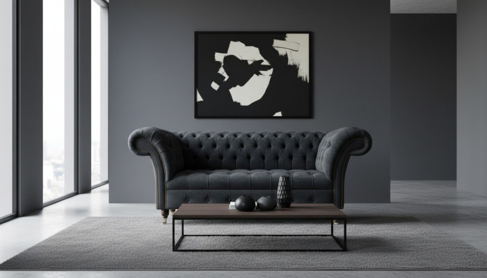 Chesterfield Design Bank Fauteuil Bekleding Luxe Textiel Bankstellen 1-Zits
