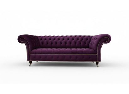 Paarse Chesterfield Bank 3-Zits Chesterfield Design Bank Textiel Stof