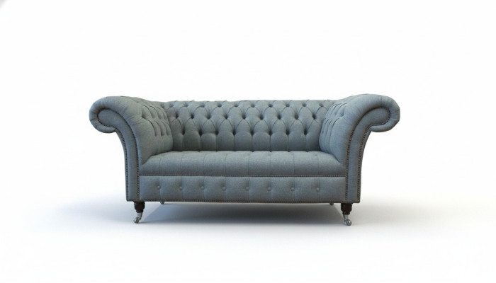 Chesterfield kantoorstoelen inrichting bank bank 2-zits textiel grijs