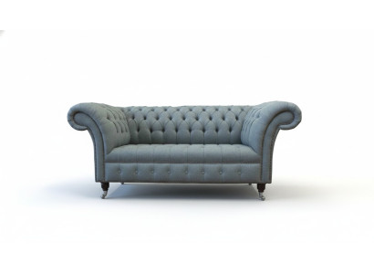 Chesterfield kantoorstoelen inrichting bank bank 2-zits textiel grijs
