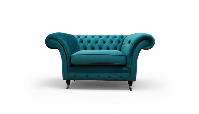 Chesterfield Design Fauteuil Bank Bekleding Luxe Stoffen Bankstellen 1 Zits