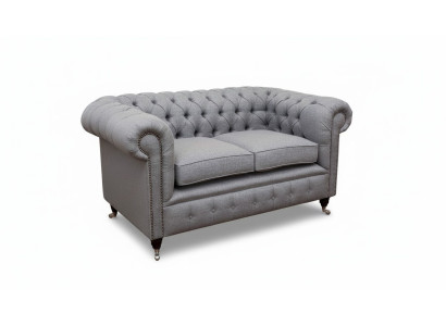 Chesterfield kantoor zitmeubelen inrichting bank bank 2 zits textiel grijs