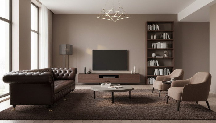Bankstel 4-zits Chesterfield bank Luxe 245 cm leren bankmeubels