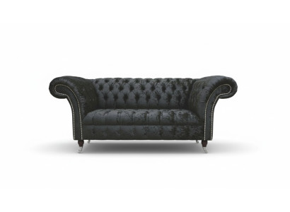 Engelse Chesterfield kantoor zitmeubelen inrichting sofa bank 2 zit zwart