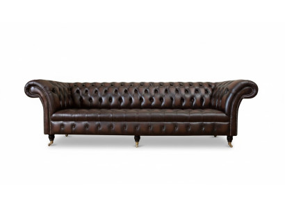 Chesterfield 4-zits leren woonkamer designbanken sofa meubelen nieuw