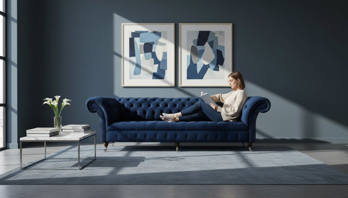 Sofa Chesterfield Banken 4-zitter Bank Bekleding Stof Woonkamer Meubels