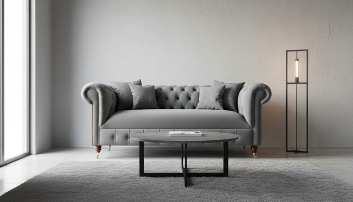 Chesterfield stoffen bank 3-zits driezitter luxe meubelontwerp lounge