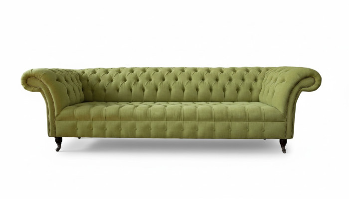 Chesterfield Grijze Bank Sofa Bekleding 4-zits Banken Zitbanken Nieuw