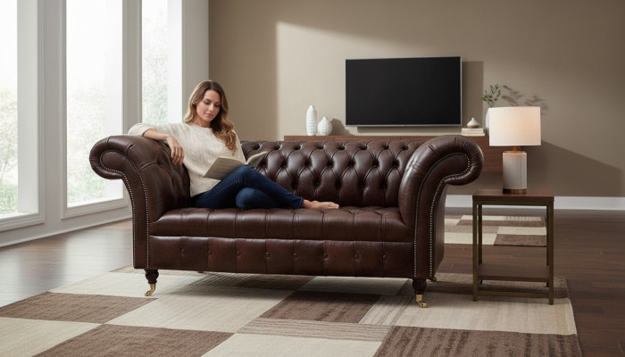Sofa Bank Chesterfield Bekleedbanken 2-zits Lederen Stoffen Lounge Nieuw