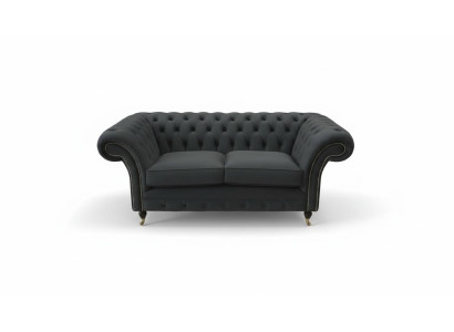 Chesterfield Zwart 2-zits Bank Beklede Banken Design Bank Textiel