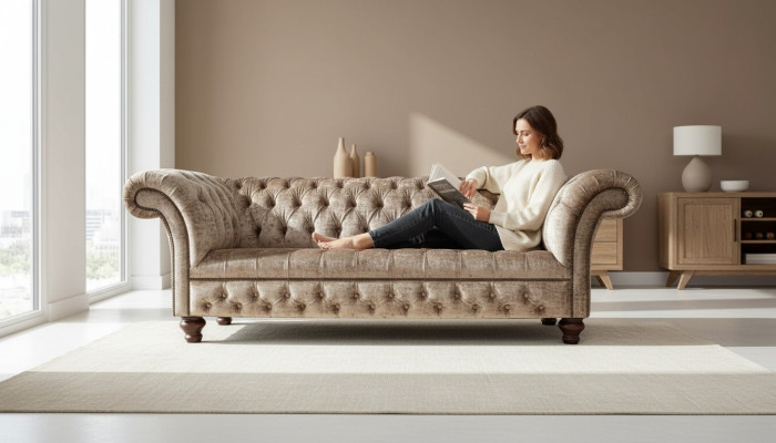 Chesterfield Sofa 3-zits Kussen Design Banken Sofa's Modern Driezitter