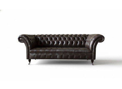Dries-zits Chesterfield bank 3-zits banken bruin leer woonkamer luxe