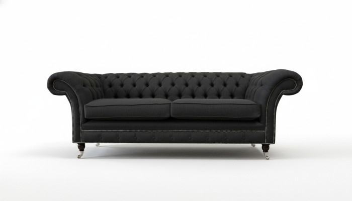 Woonkamerbank Chesterfield bank driezitter design zwart meubilair nieuw