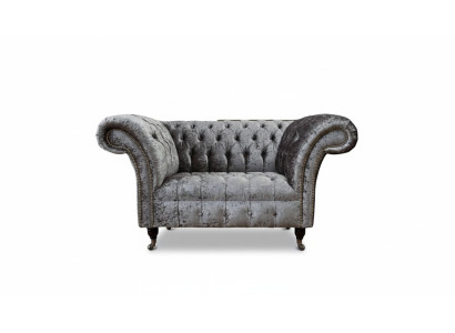 Chesterfield fauteuil ontwerp gestoffeerde bank Chesterfield textiel zilver