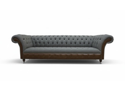 Engelse Chesterfield luxe textiele sofa 4-zits sofa gestoffeerd design stoffen banken