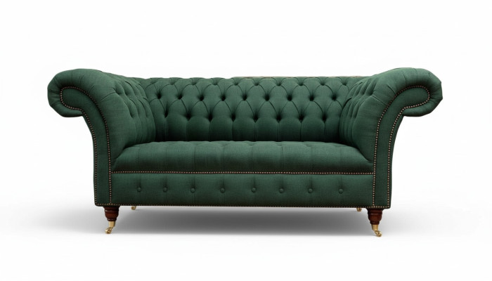 Chesterfieldbank 2-zits gestoffeerde banken Groen Luxe stoffen banken Textiel