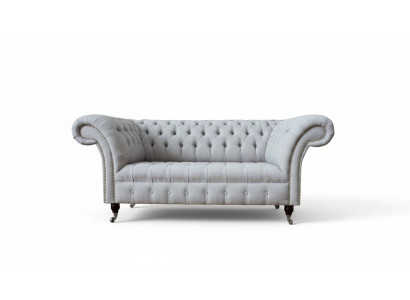 Chesterfield luxe 2-zitsbank gestoffeerde bankstel textiel stof bankstellen nieuw