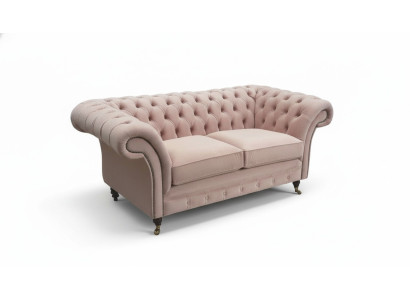 Sofa 2 zits bank gestoffeerde Chesterfield woonkamer design textiel nieuw