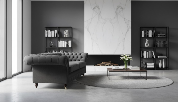 Sofa 3 zits Luxe textiel Chesterfield bank Bankstellen Bekleding Design Meubels
