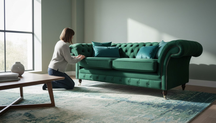 Chesterfield bank bank bekleding 3-zits bank banken zitten banken groen nieuw